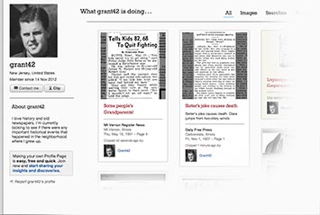Profile page on The Times-Tribune Archive